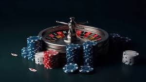 Dealer profesional pt.togel menyiapkan kartu di meja Dragon Tiger dengan pencahayaan studio standar internasional